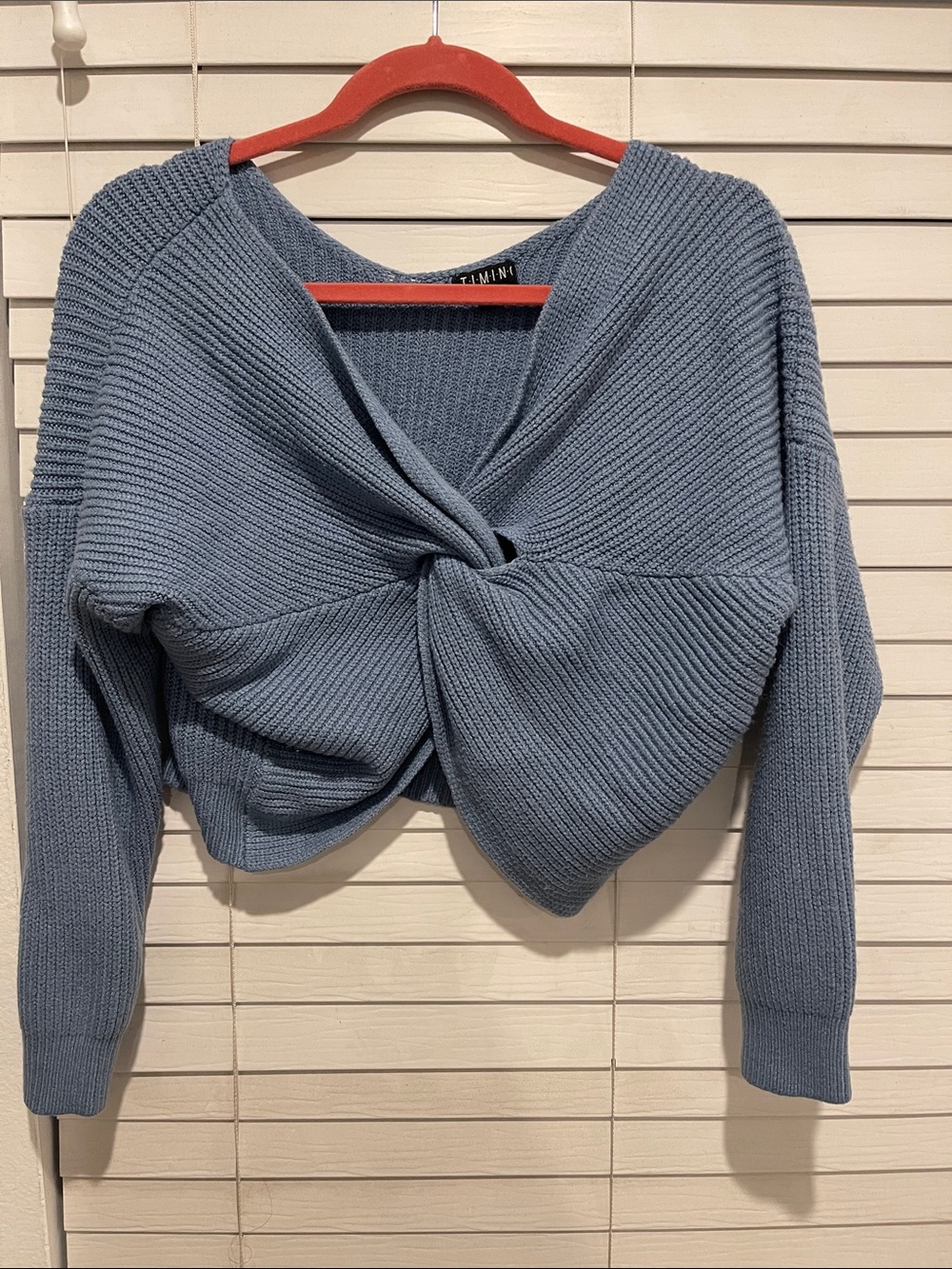 Women's Twist-Front Knit Sweater - Blue